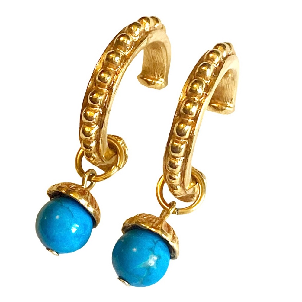 Turquoise Gold Joop Dangle Earrings